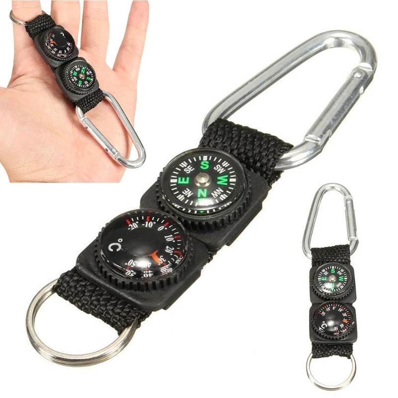 Compass Keychain Mini - 1 Buah Karabiner Mini Hiking Mendaki