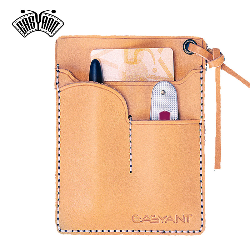 Multitool Credit Card - Tas Penyimpanan EDC Case Kulit Kecokelatan