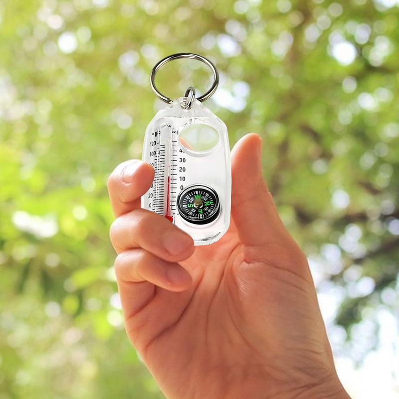 Compass Keychain Mini - Gantungan Kunci Mini Multifungsi Termometer Kompas