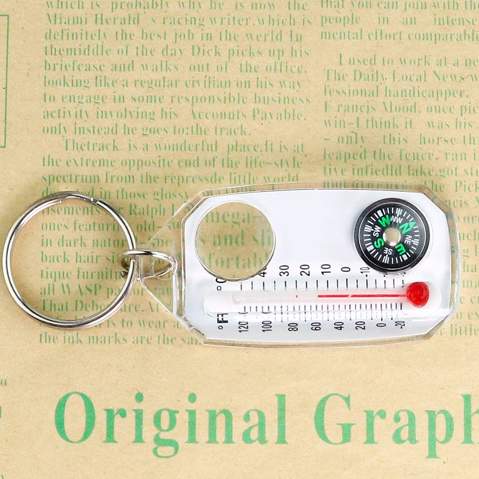 Compass Keychain Mini - Kompas Survival 3in1 Multifungsi Mini Gantungan