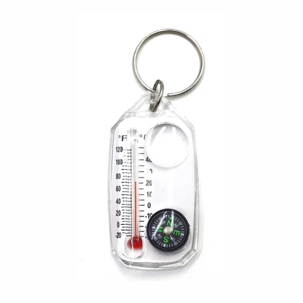 Compass Keychain Mini - Fungsi 3-in-1 Portabel Termometer Kompak Fluoresen