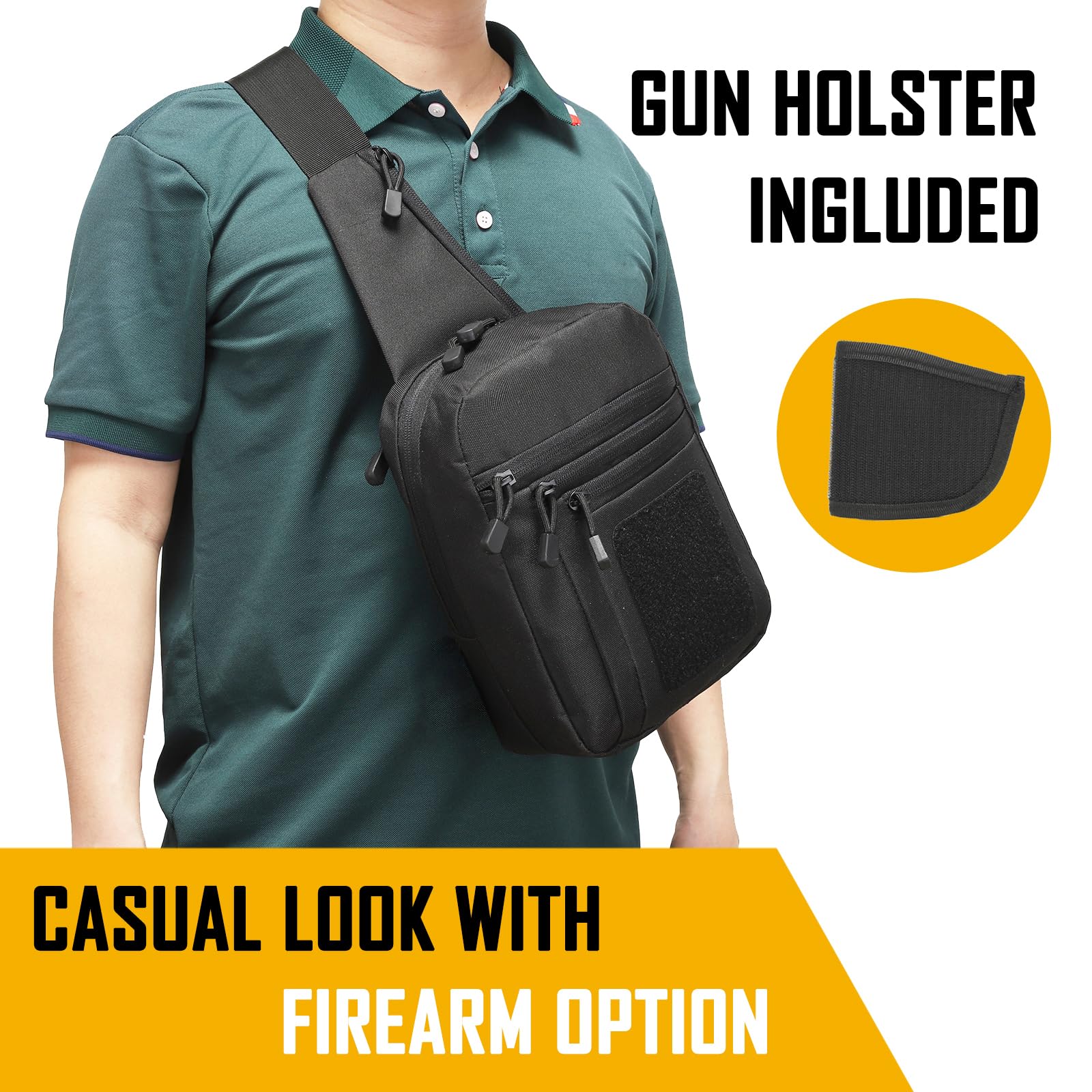 Edc Concealed Carry Bag - Tas Selempang Tersembunyi untuk Pria, Tas