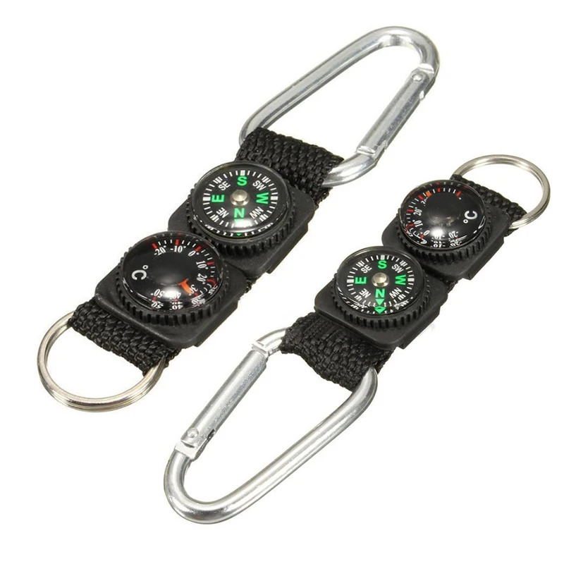 1 Buah Karabiner Mini Hiking M - Compass Keychain Mini ulasan dan harga