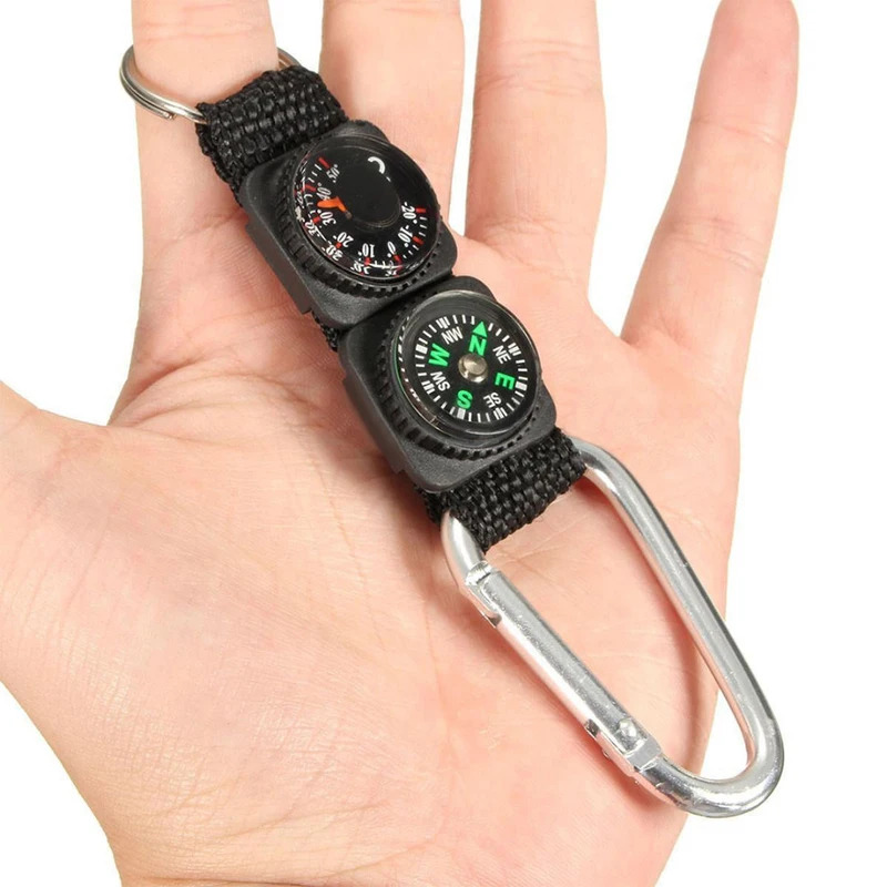 1 Buah Karabiner Mini Hiking M - Compass Keychain Mini ulasan dan harga