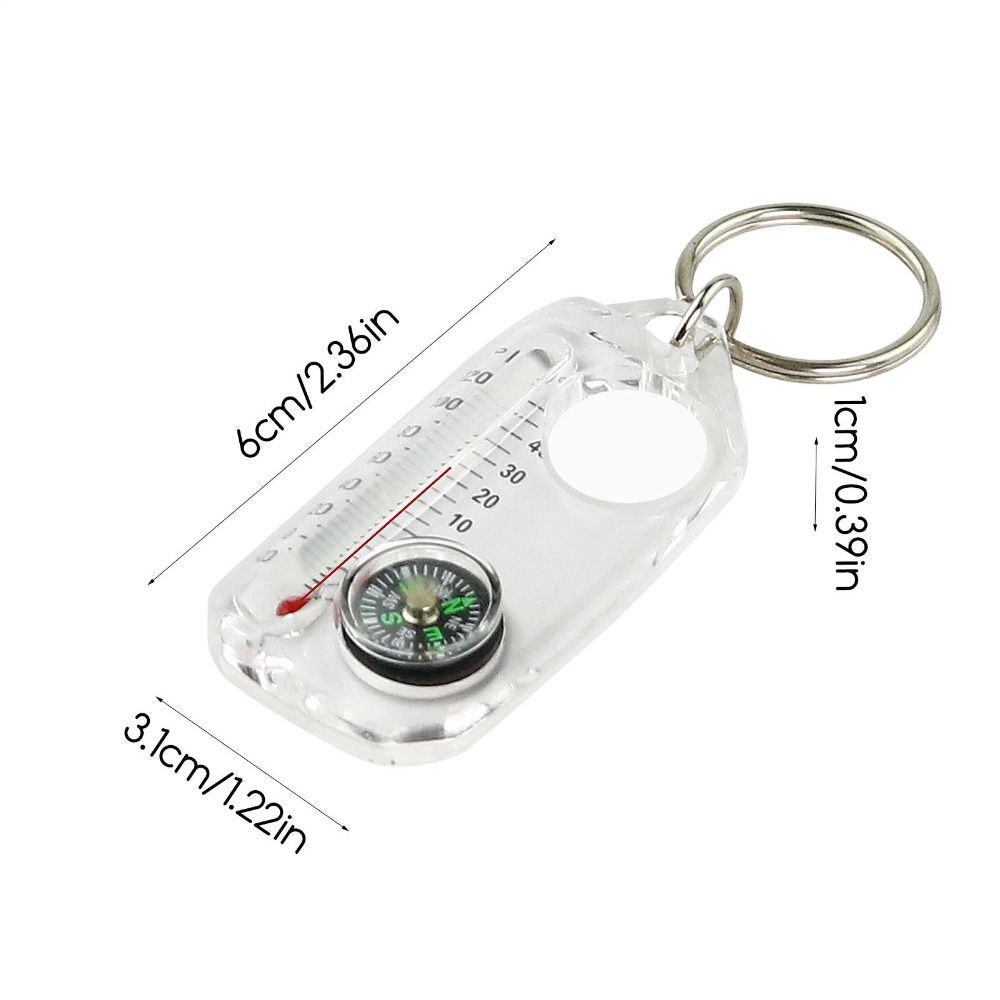 Fungsi 3-in-1 Portabel Termome - Compass Keychain Mini ulasan dan harga