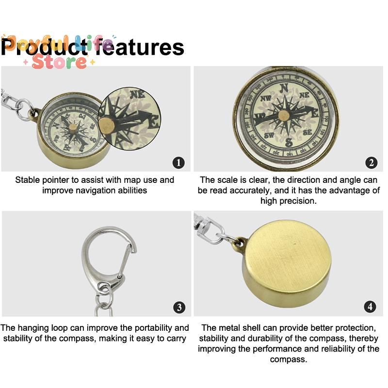 Penjualan Panas Peralatan Pend - Compass Keychain Mini ulasan dan harga